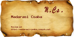 Madarasi Csaba névjegykártya